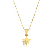 Lantisor aur 14K cu stelute 45 cm DiAmanti KP0161PG14K-BO15NG14K_45cm-AS